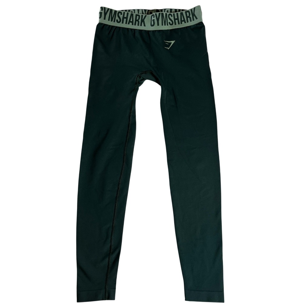 Gymshark Flex Seamless Leggings Small Green Nylon Blend High‎ Rise Athletic